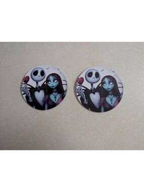 Nightmare Before Christmas Jack Sally Car Coasters 2PC